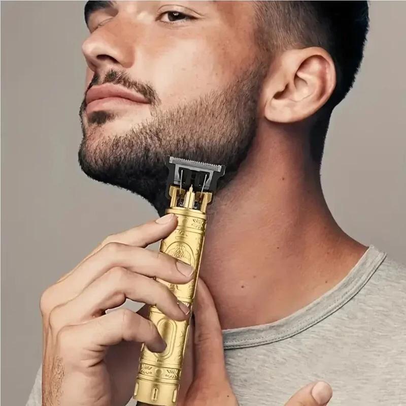 Golden Rechargeable Men's Hair Trimmer with 4 Combs