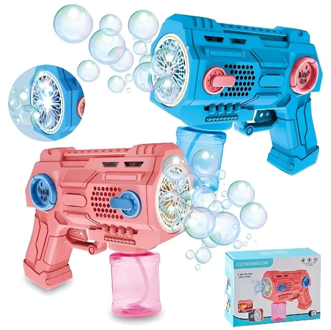 Electric Bubble Gun with LED Lights & Music Blue Pink