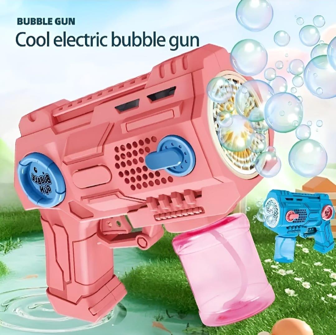 Electric Bubble Gun with LED Lights & Music Blue Pink