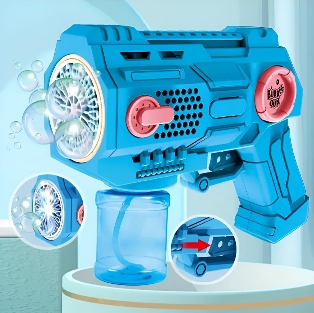 Electric Bubble Gun with LED Lights & Music Blue Pink