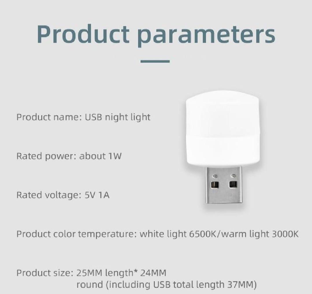 Mini USB Lights White Type-C Rechargeable