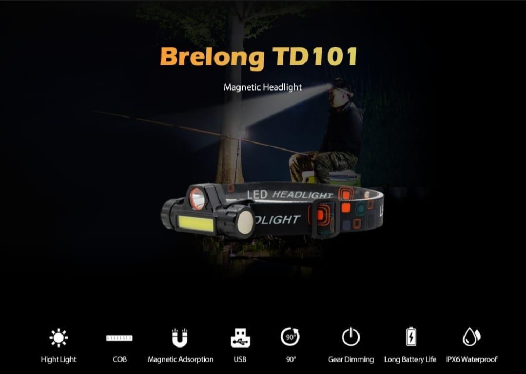 Rechargeable Headlamp Black 90° Rotatable USB