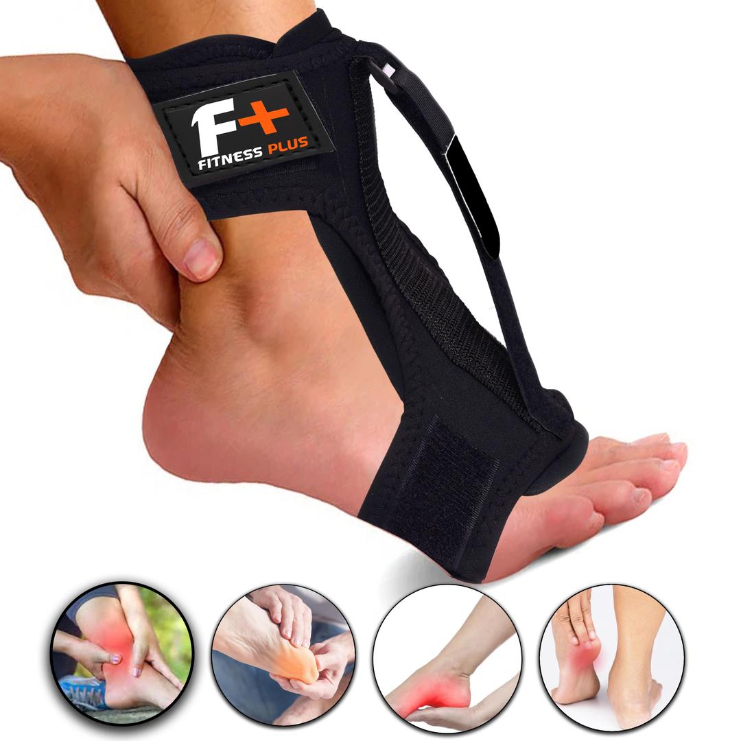 Black Adjustable Knee Support Brace with Foam Roller