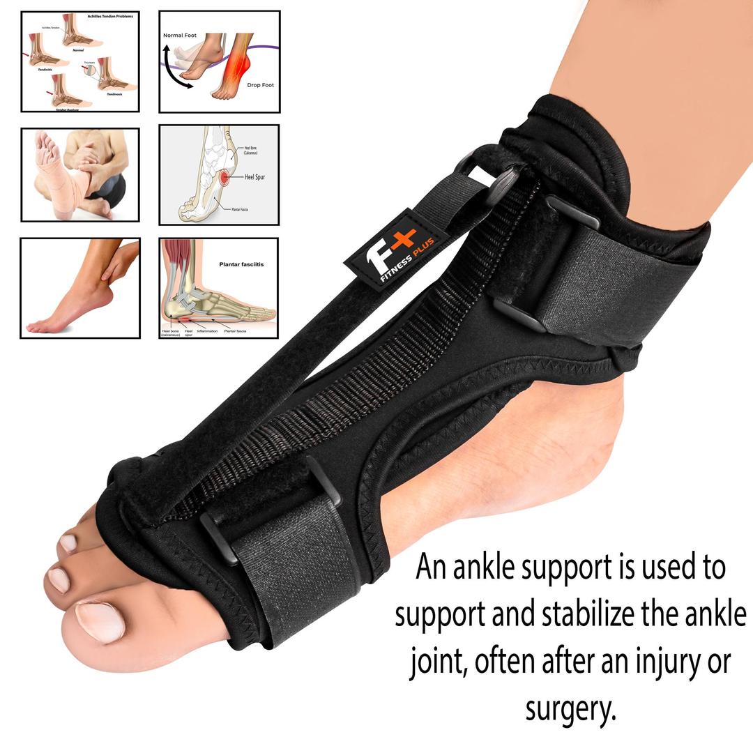 Black Adjustable Knee Support Brace with Foam Roller