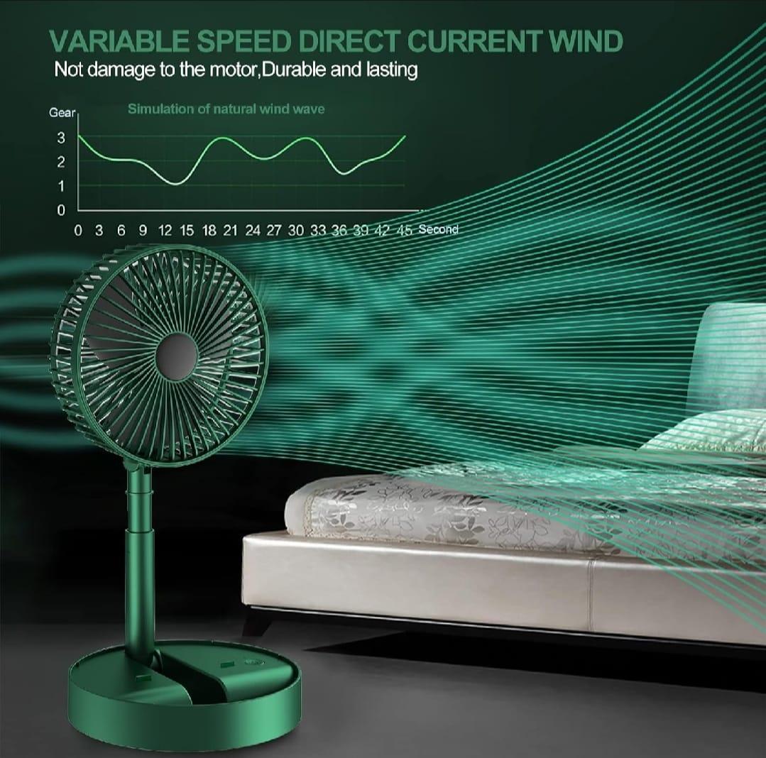 Portable Rechargeable Green Fan for Home Office Travel