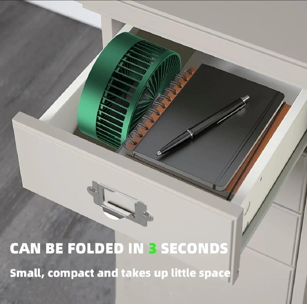 Portable Rechargeable Green Fan for Home Office Travel