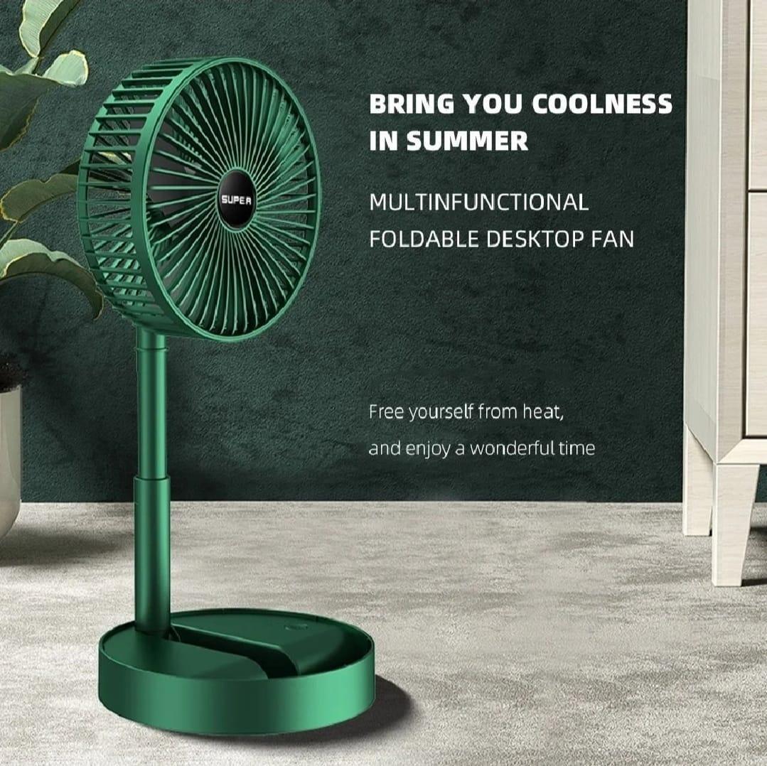 Portable Rechargeable Green Fan for Home Office Travel