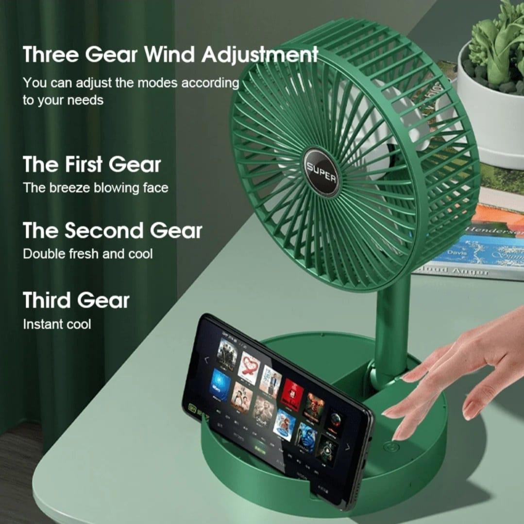 Portable Rechargeable Green Fan for Home Office Travel