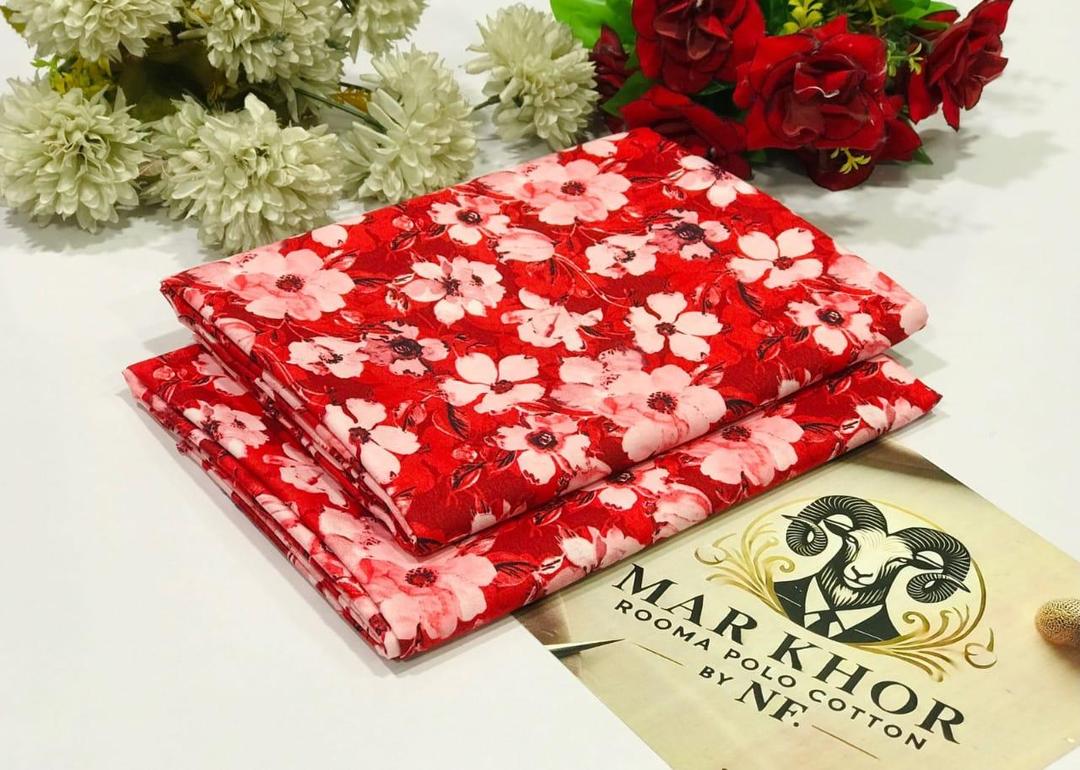 Women Red Floral Polo Cotton Suit 2.5 Gazz