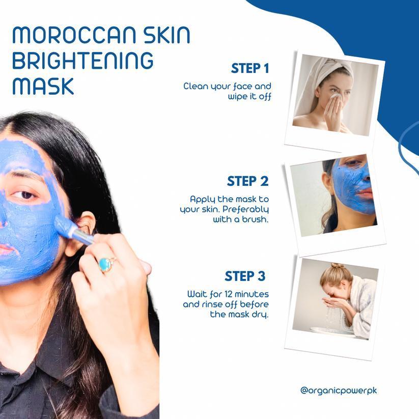 Blue Face Mask Pack of 2 Whitening & Brightening Powder