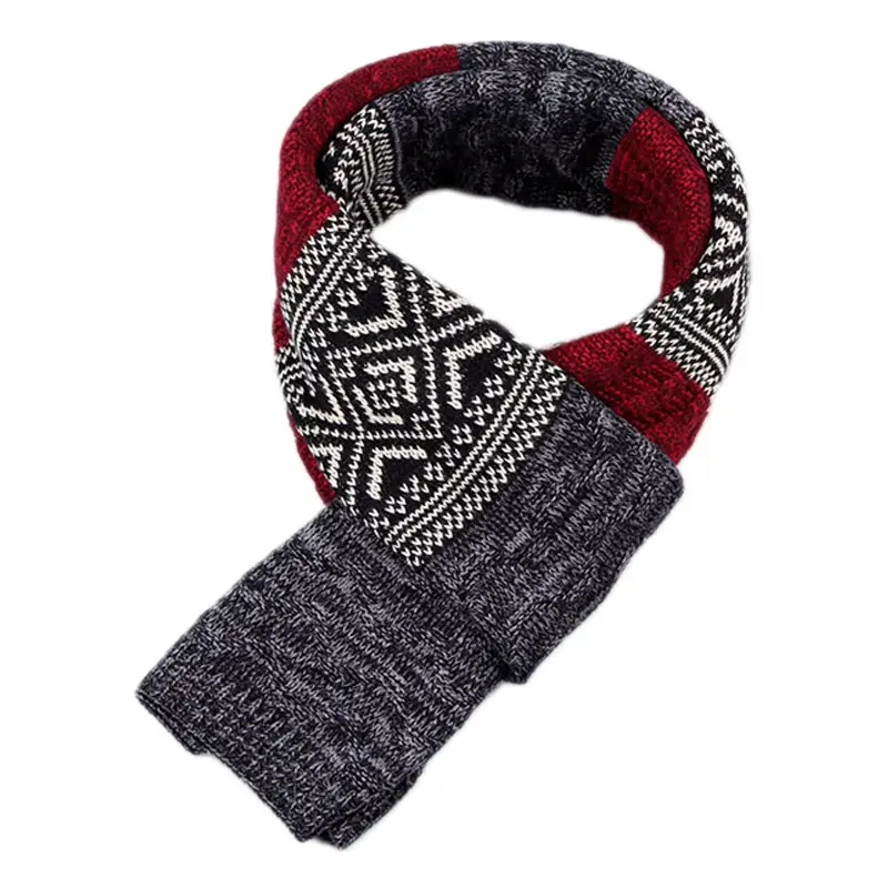 Men's Korean Knitted Winter Scarf Wool Warm Thick