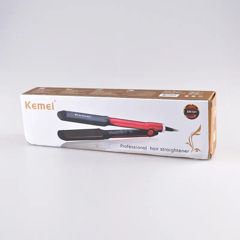 Kemei Hair Styling Brush Red Black Aluminum