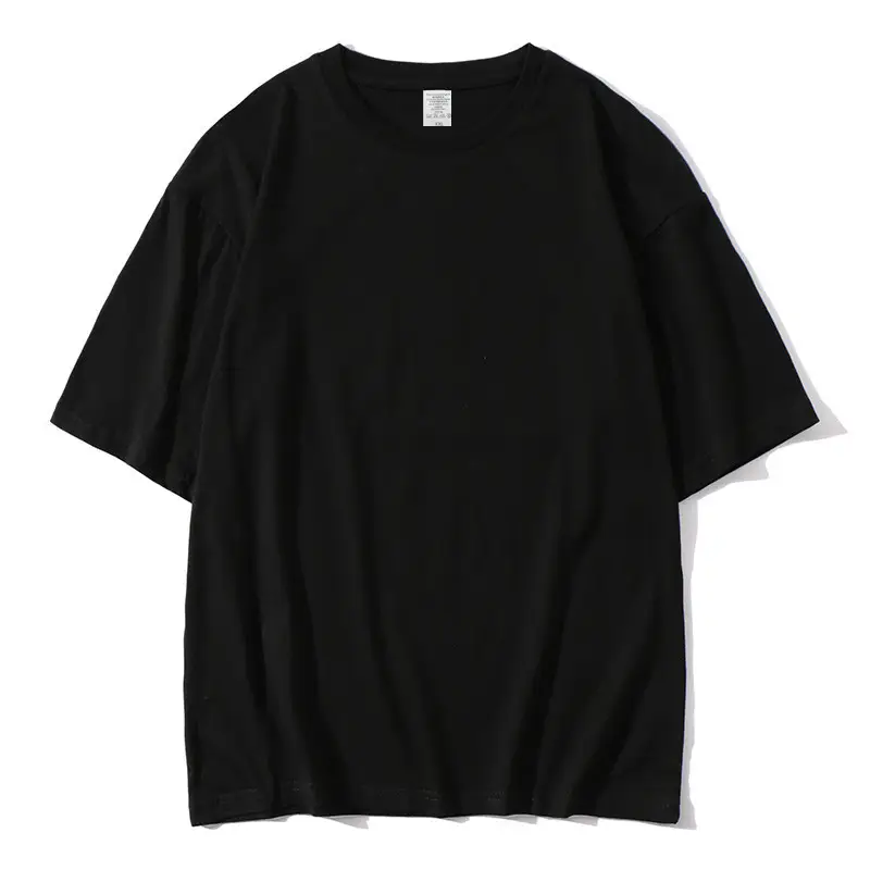 Men Women Loose Shoulder Half Sleeve Cotton T-Shirt White Black Pink