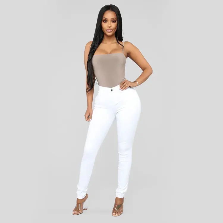 Women Slim Stretch Denim Leggings S-Grey