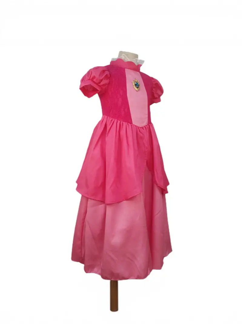 Pink Princess Peach Dress for Girls Birthday Party Wear