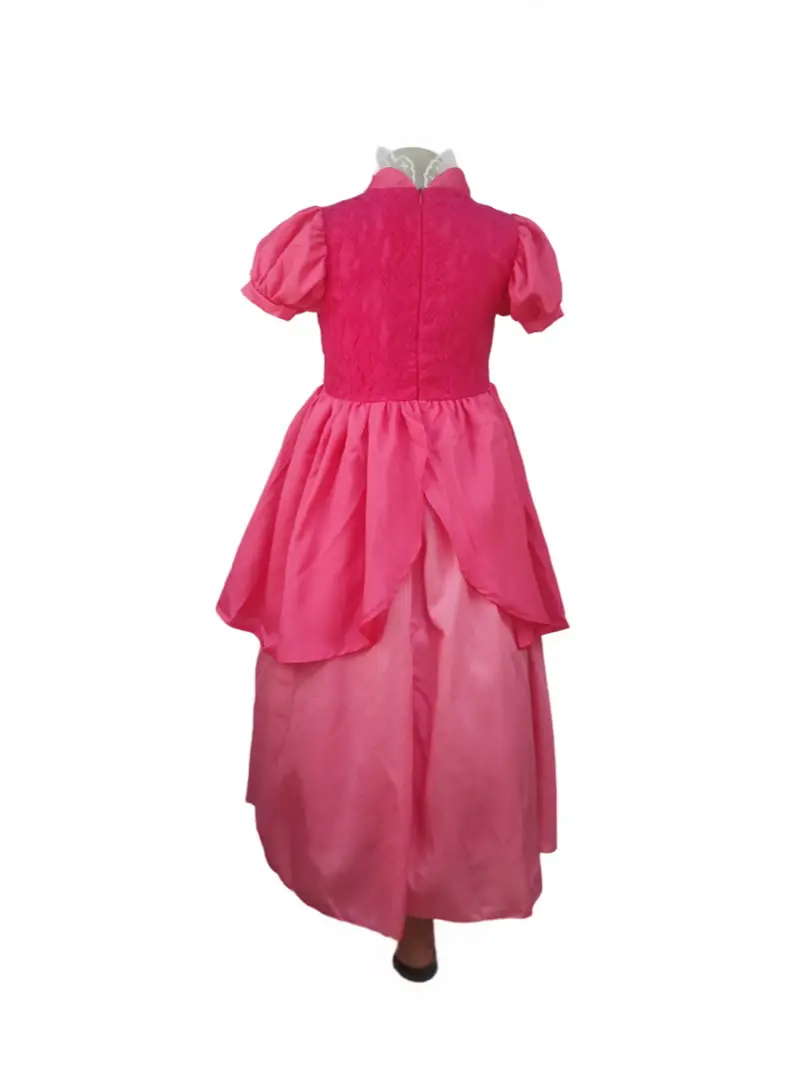 Pink Princess Peach Dress for Girls Birthday Party Wear