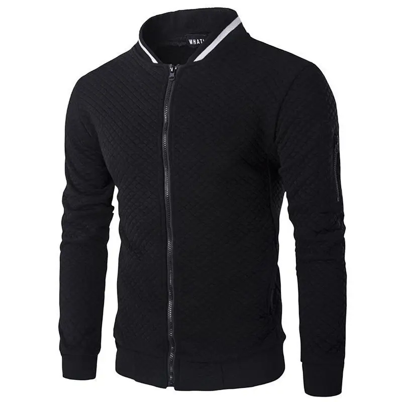 Men's White Zipper Cardigan Casual Sports Style
