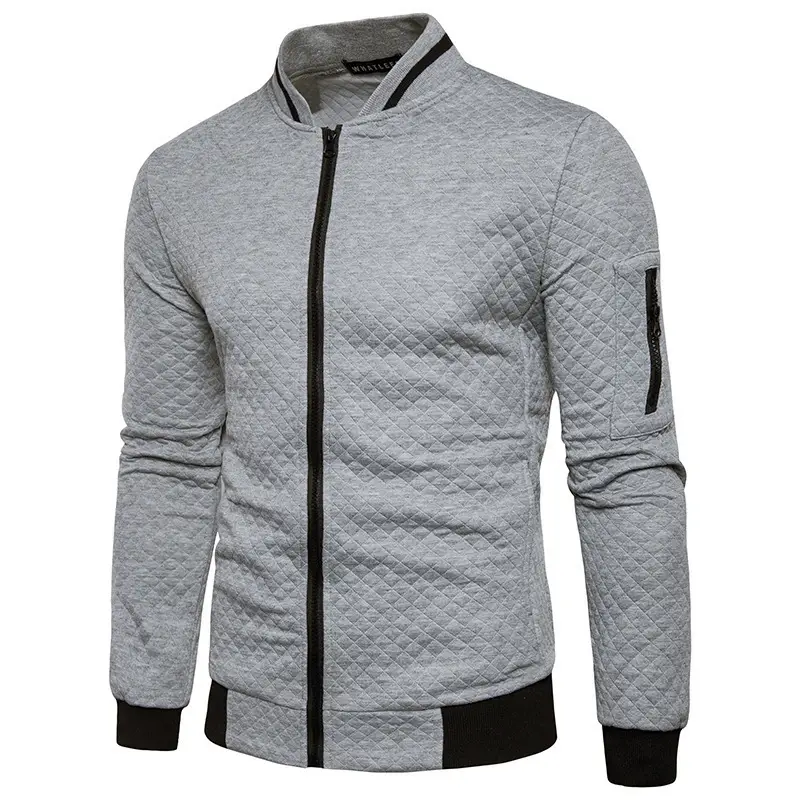 Men's White Zipper Cardigan Casual Sports Style