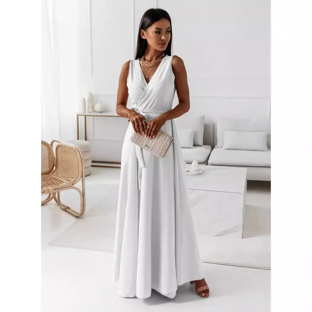 Women V-Neck Summer Dress Pink New Collection