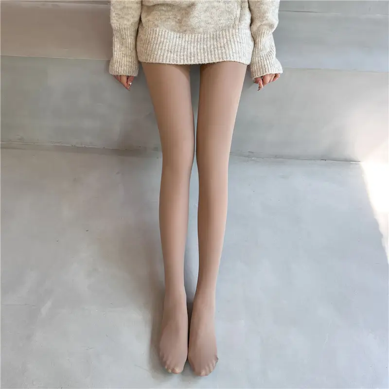 Women Velvet Thickened Pantyhose Winter Warm High-Density Nylon