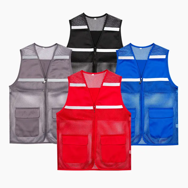 Summer Mesh Reflective Vest Custom Logo Multi Color