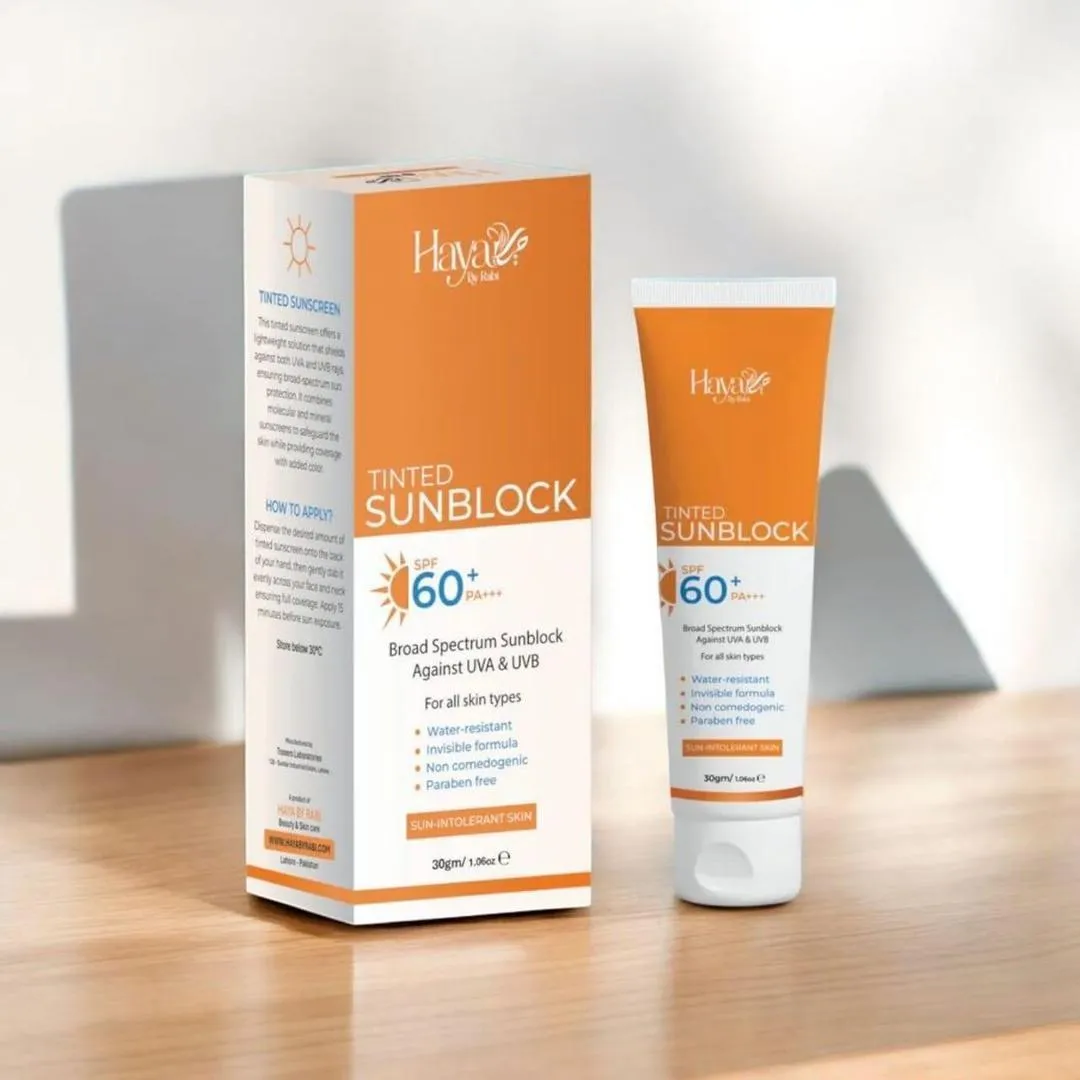 Haya SkinCare 4-in-1 Bundle for Pakistani Skin with SPF 60+ Sunblock & Anti-Aging Cream