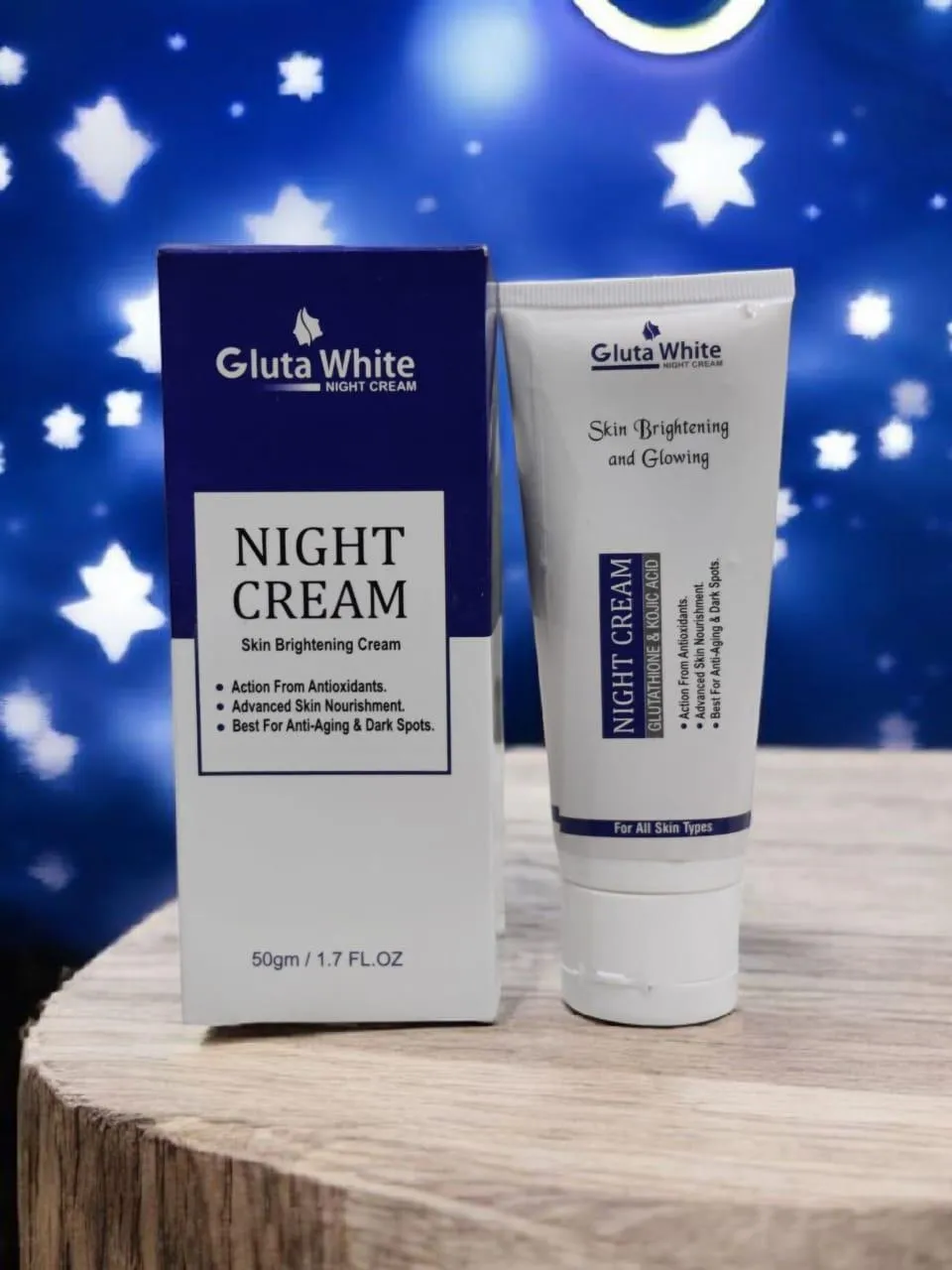 Glutathione Night Cream + Sunblock + Face Wash Set