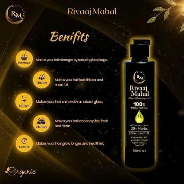 Rivaaj Mahal Anti-Dandruff Hair Oil 100% Herbal 20+ Herbs