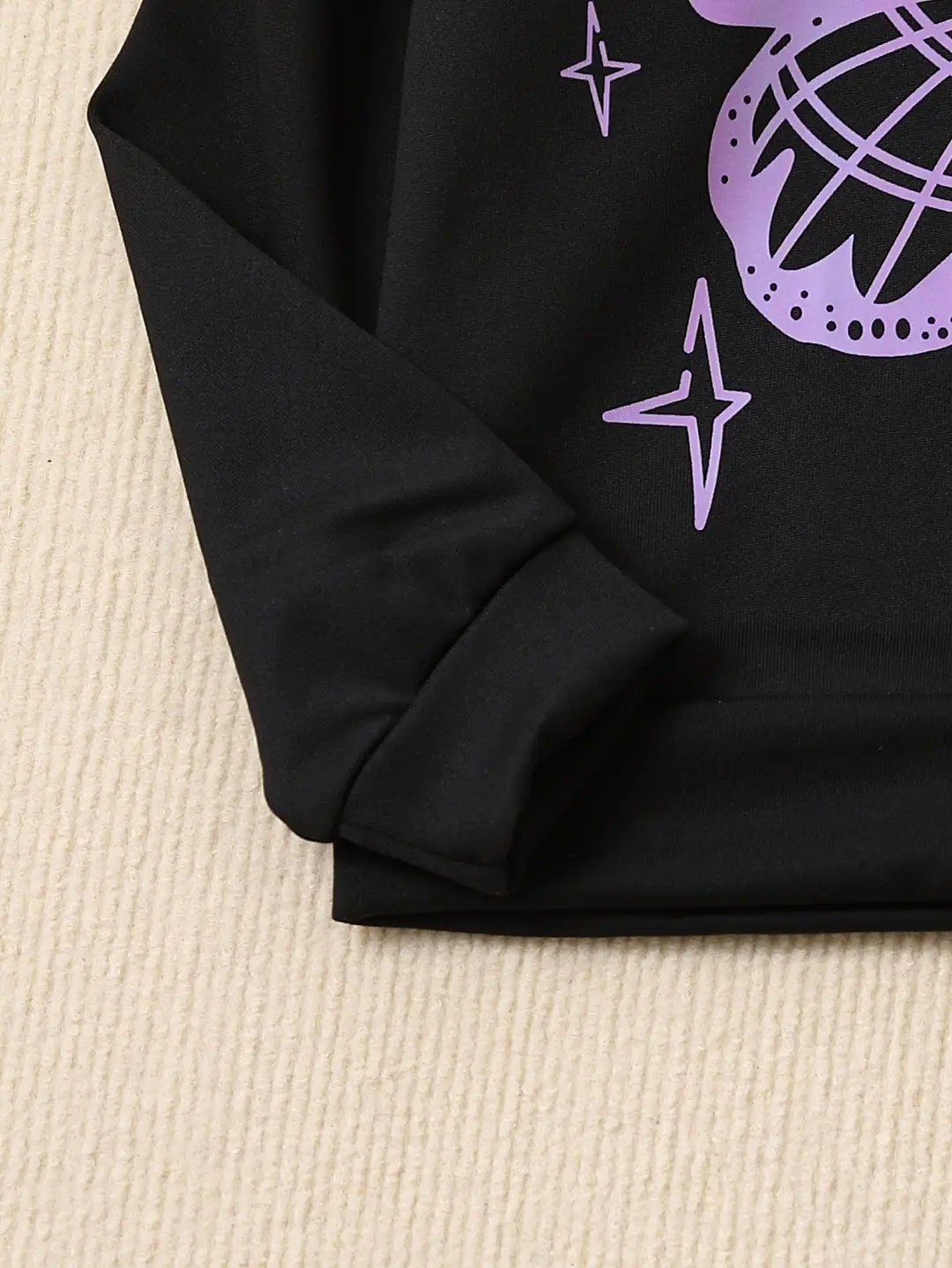 Kids Butterfly Hoodie & Joggers Set Black Lavender