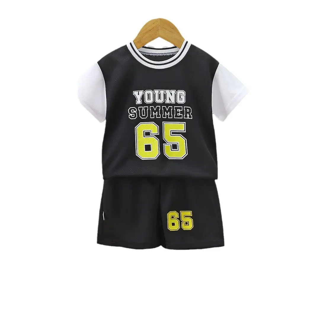 Kids Sports Shorts Set 65 Print Red Blue Yellow Black