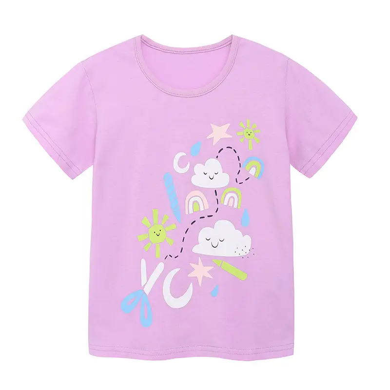 Girls Summer Cotton T-Shirt Short Sleeve Kids Fashion