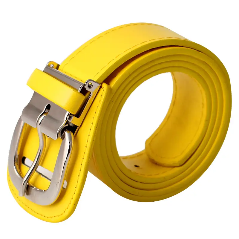 Men Casual Sports Belt Red Blue Black Silver Buckle