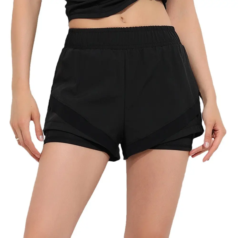 Women Fake Two-Piece Sports Shorts Loose Breathable Summer