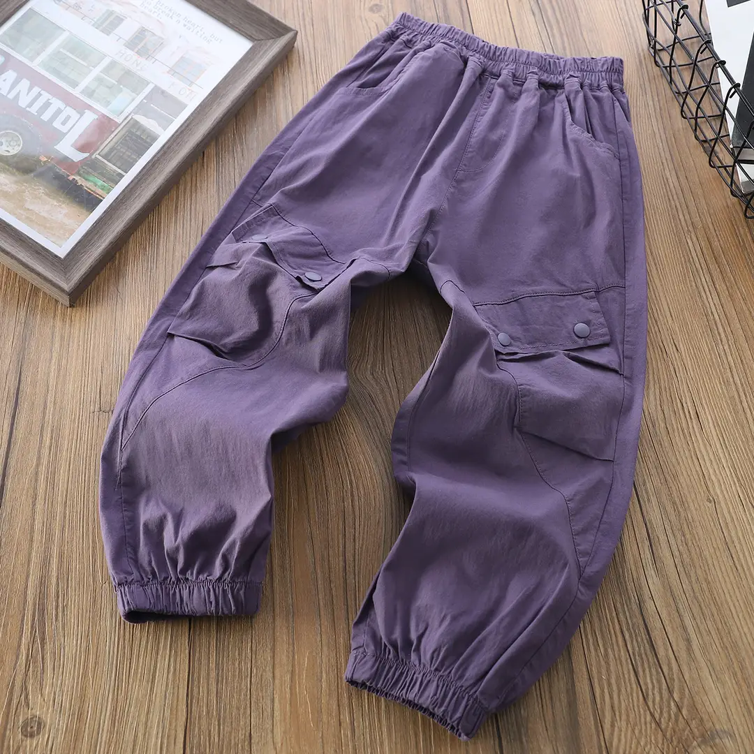 Kids Loose-Fitting Sports Pants Multi Color Summer Wear
