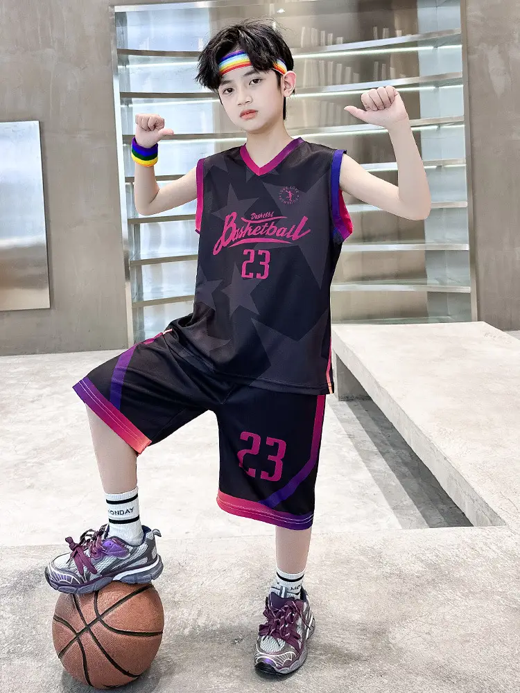Purple Basketball Suit for Kids Middle School 23 Design