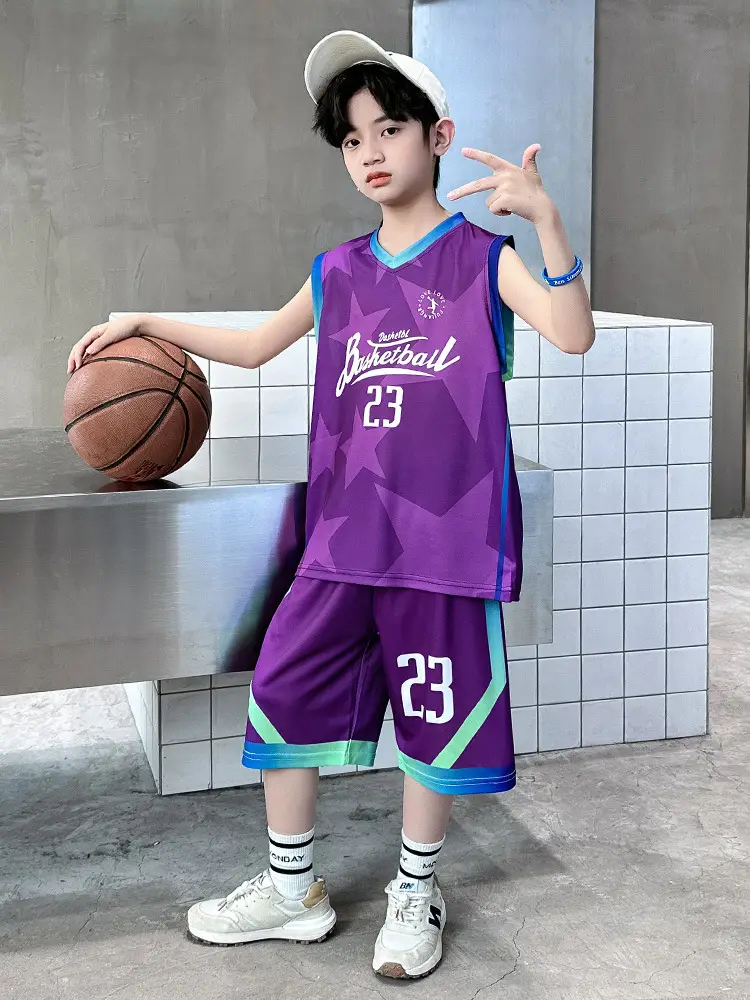 Purple Basketball Suit for Kids Middle School 23 Design