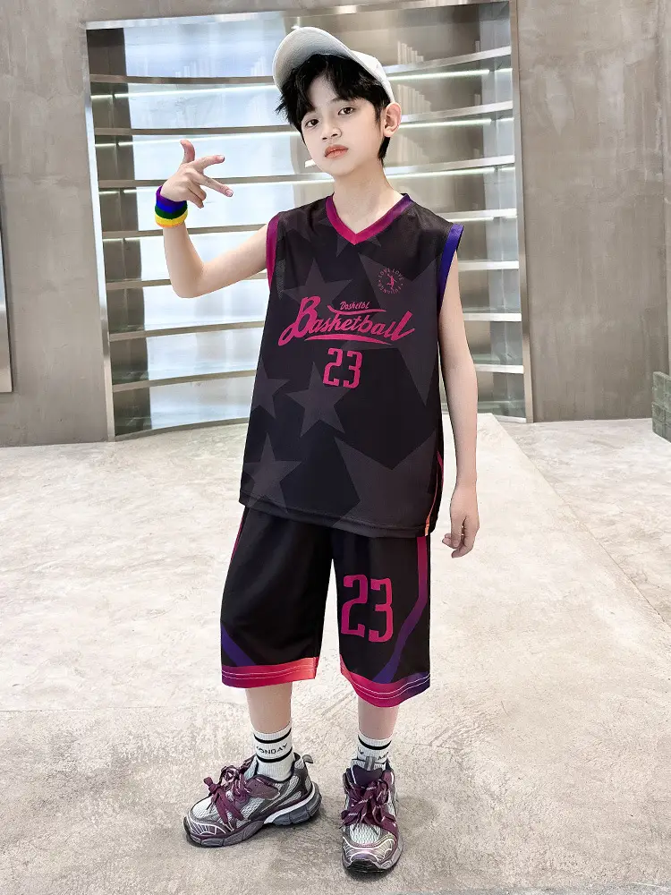 Purple Basketball Suit for Kids Middle School 23 Design