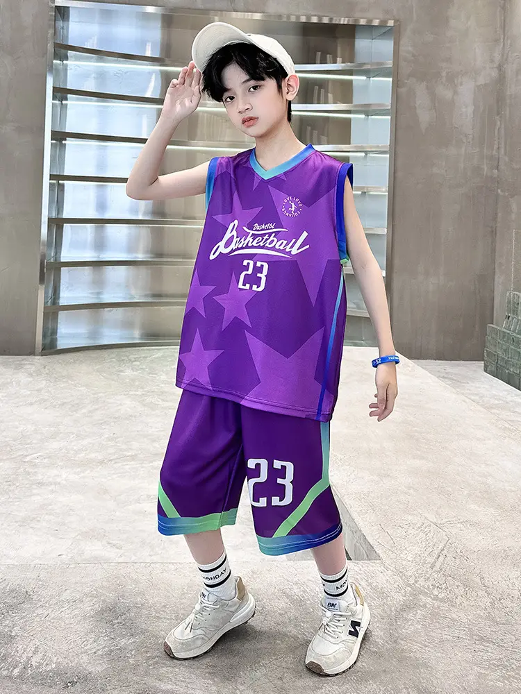 Purple Basketball Suit for Kids Middle School 23 Design
