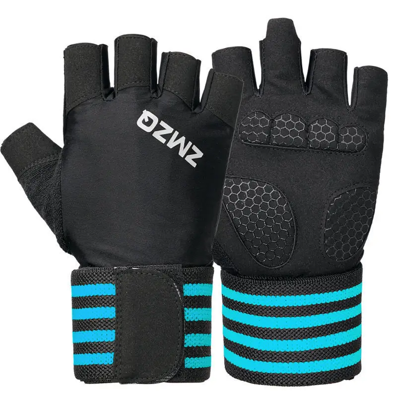 Black Half-Finger Fitness Gloves for Gym & Outdoor Use