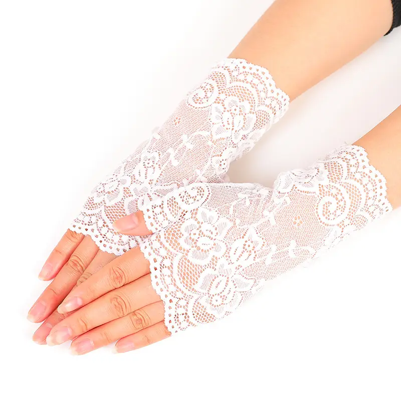 Elegant Lace Fingerless Gloves for Women