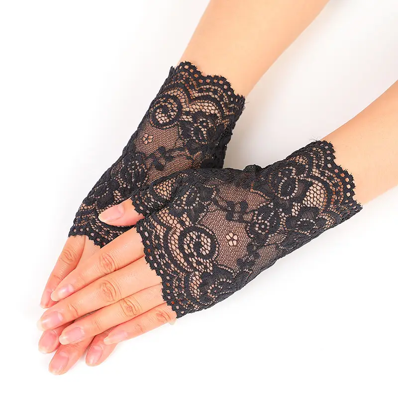 Elegant Lace Fingerless Gloves for Women