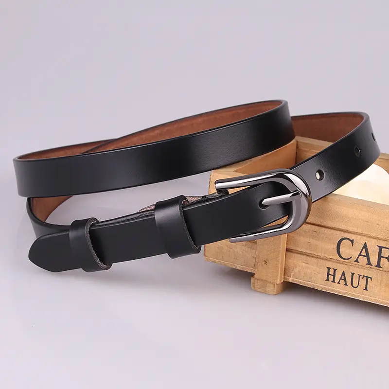 Women Red Genuine Leather Casual Belt