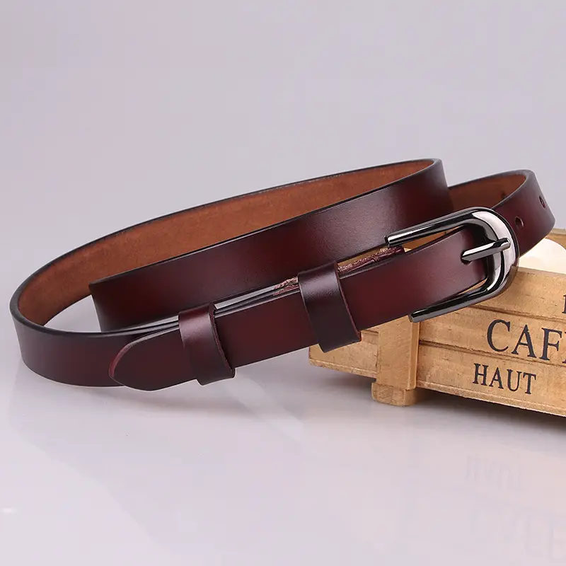Women Red Genuine Leather Casual Belt