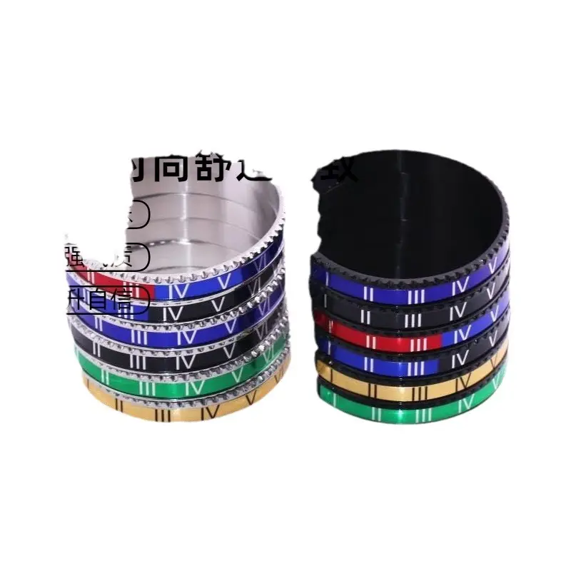 Adjustable C-Bracelets with Roman Numeral Design