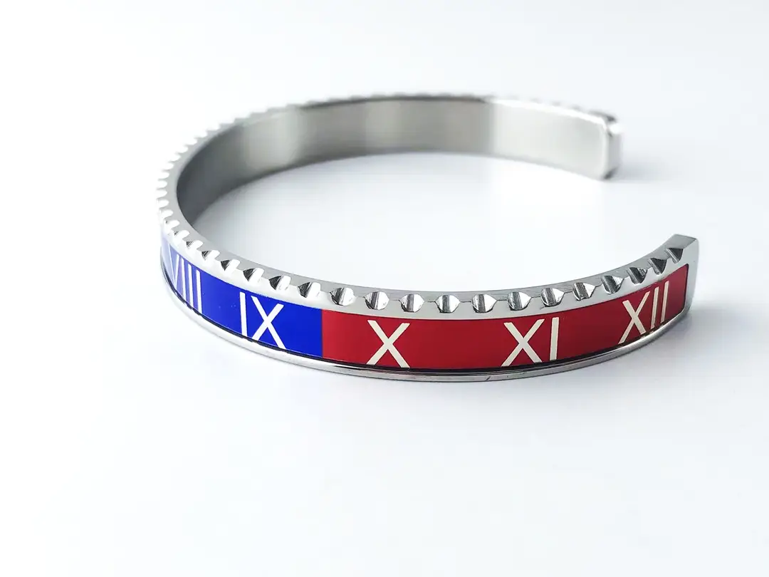 Adjustable C-Bracelets with Roman Numeral Design