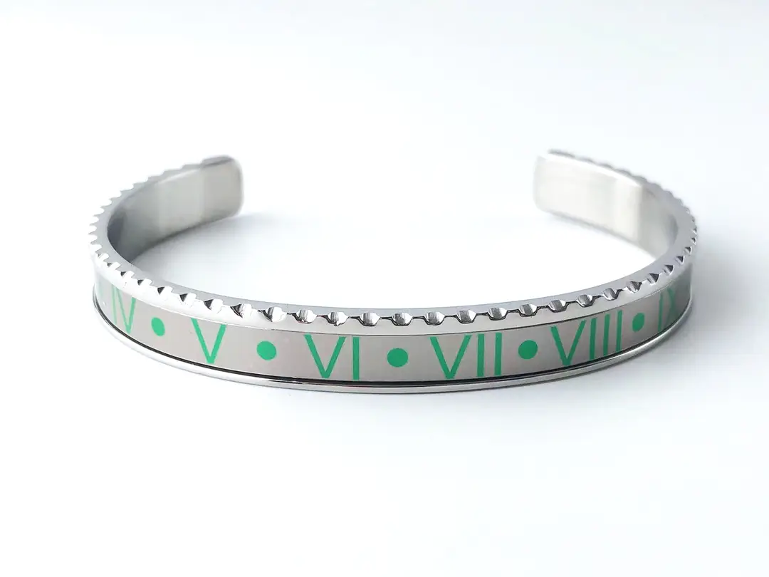 Adjustable C-Bracelets with Roman Numeral Design
