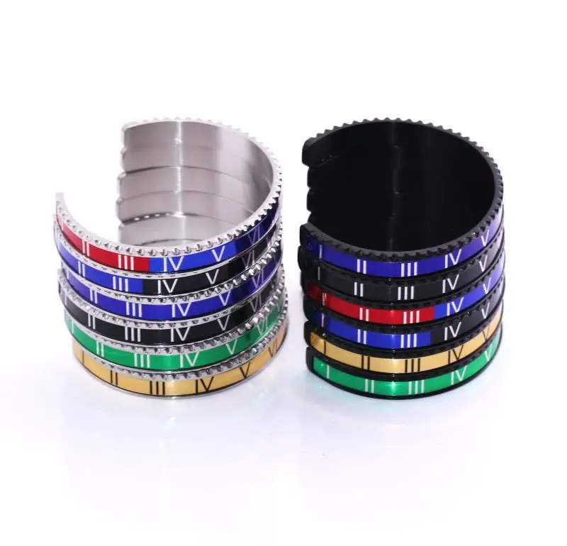 Adjustable C-Bracelets with Roman Numeral Design