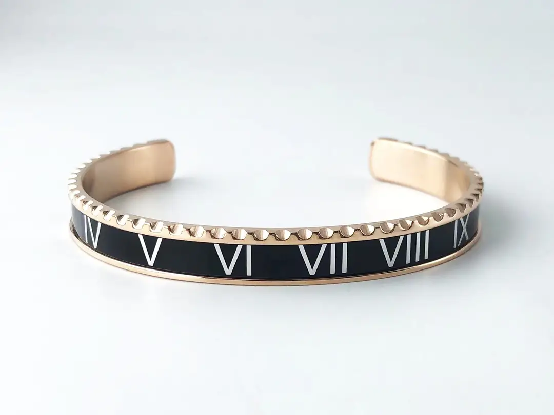 Adjustable C-Bracelets with Roman Numeral Design