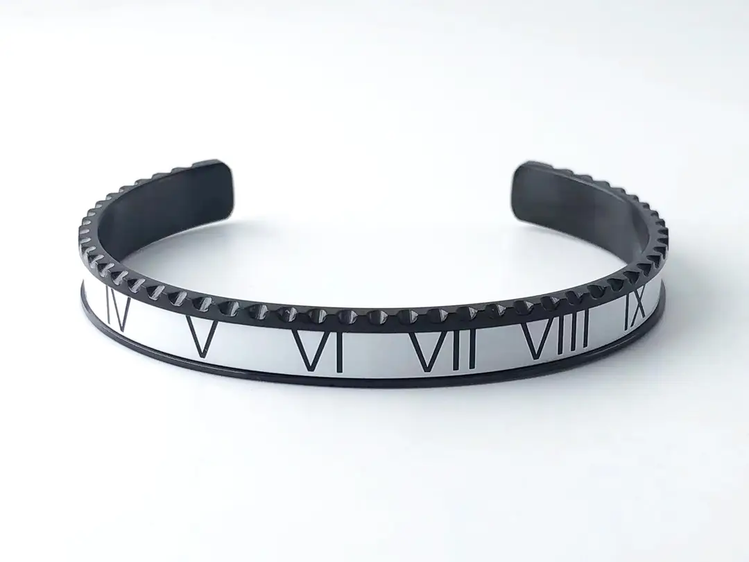 Adjustable C-Bracelets with Roman Numeral Design