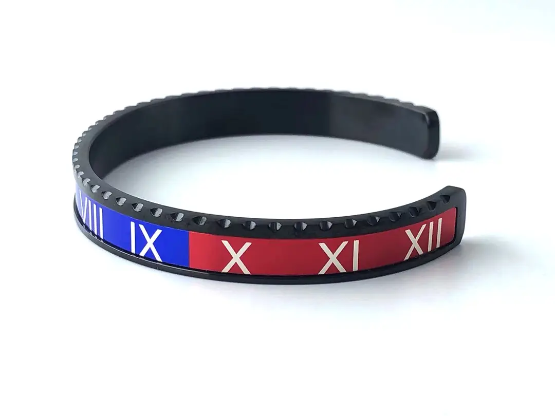 Adjustable C-Bracelets with Roman Numeral Design